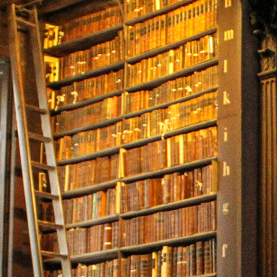 Books in an old bookcase