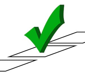 Green checkmark over a checkbox