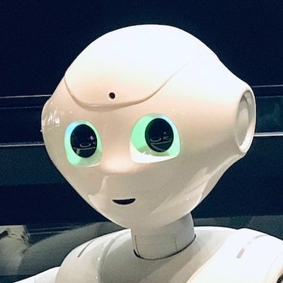Futuristic robot head