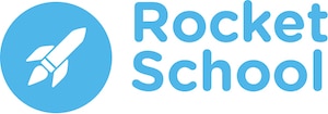 Logo of the Rocket School with icon of rocketship