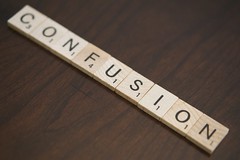 Image of a line of tiles spelling out Confusion